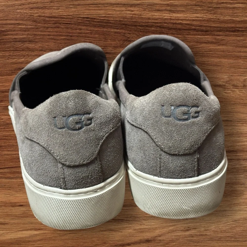 Womens Ugg Australia Jass Gray Taupe Suede Slip On Casual Sneakers Shoes Size 10